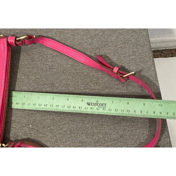 Dooney & Bourke Pink Leather shoulder Bag With Adjustable Strap & Front Zip Pock - Picture 14 of 14